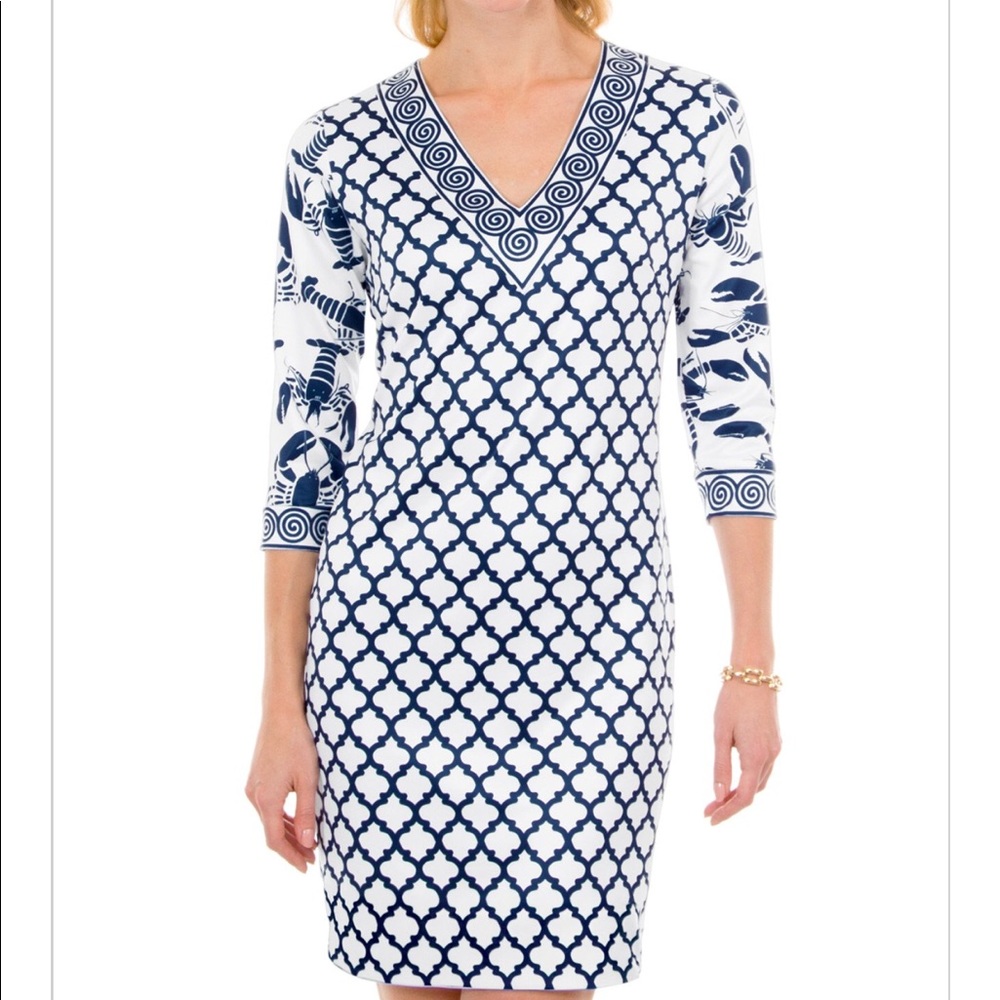 Gretchen Scott Lobster V-Neck Jersey Dress